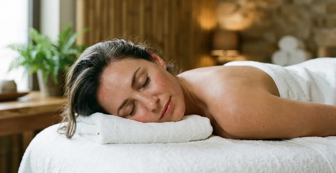 Person experiencing relaxation and muscle relief during a professional spa treatment session