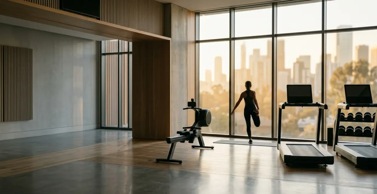 Fitness content creator documenting authentic hotel wellness experience