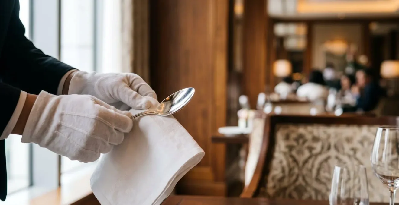 Close detail of genuine luxury hotel service and quality craftsmanship