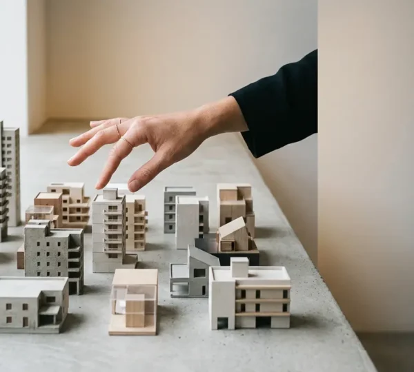 Diverse group of travelers examining multiple accommodation options with confidence